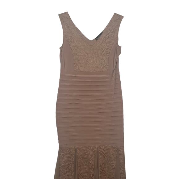 CANDALITE PETITE Sleeveless Lace Floral Evening Dress Mermaid Hem Pink Size LP - Picture 4 of 12